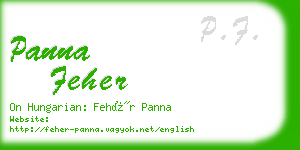 panna feher business card